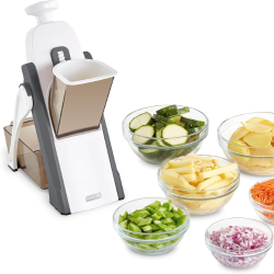 DASH Safe Slice® Mandoline Slicer, Julienne + Dicer for Vegetables, Meal Prep & More with 30+ Presets & Thickness Adjuster - Grey